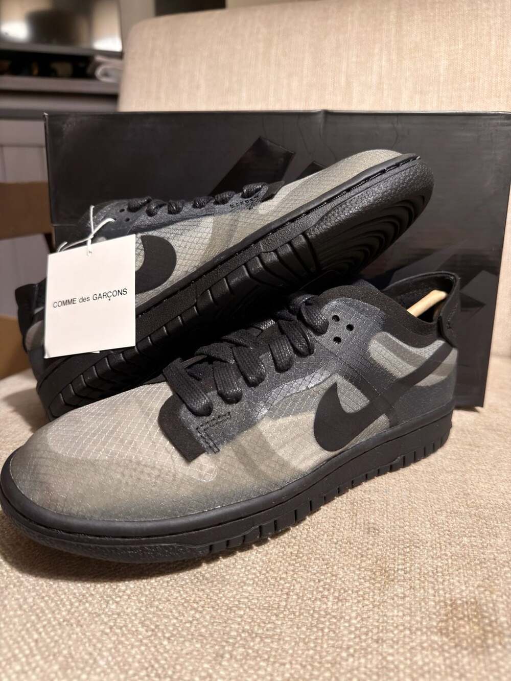 Nike x Comme des Garçons Dunk Low 'Black Clear' CZ2675-002
